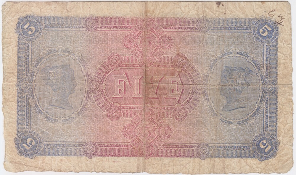 Provincial And Suburban Bank Unissued Five Pounds Victoria 18-- MVR#2a good VF