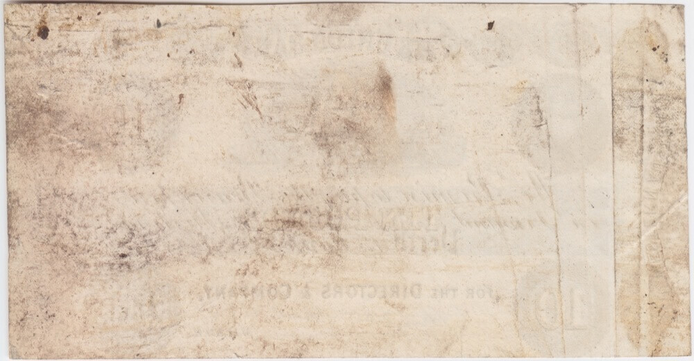 Union Bank of Australia (Perth) 1898 10 Pounds Unissued Printer's Proof MVR# 2a good VF