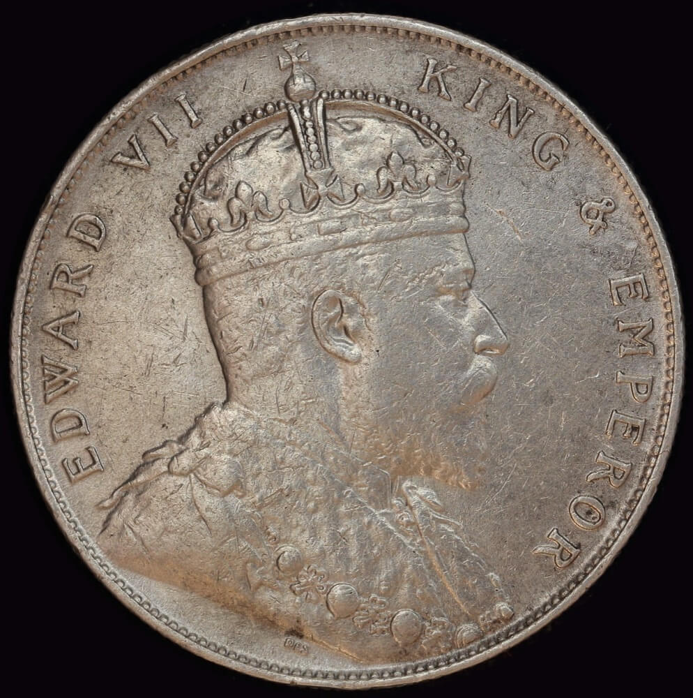 Straits Settlements 1908 Silver Trade Dollar KM#25 about EF product image