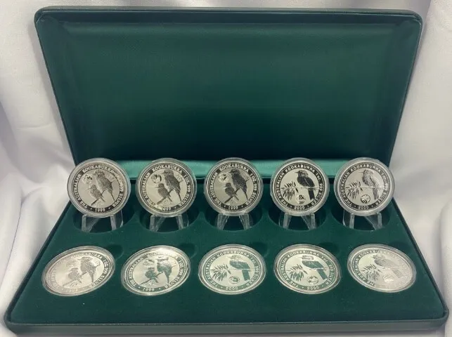1999 Silver 1oz Kookaburra 10 Coin Privy Set Australian Themes and Landmarks product image