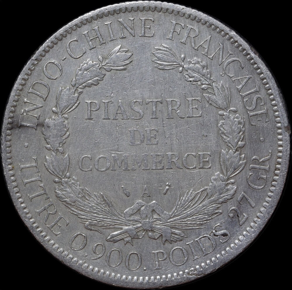 French Indo-China 1896 Silver Piastre KM# 5a.1 Extremely Fine product image