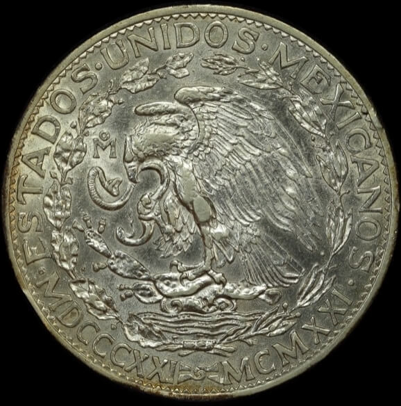 Mexico 1921 Silver 2 Pesos KM# 462 good EF product image