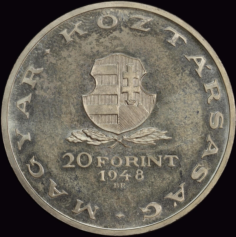 Hungary 1948 Silver Proof 20 Forint KM# 539 FDC product image