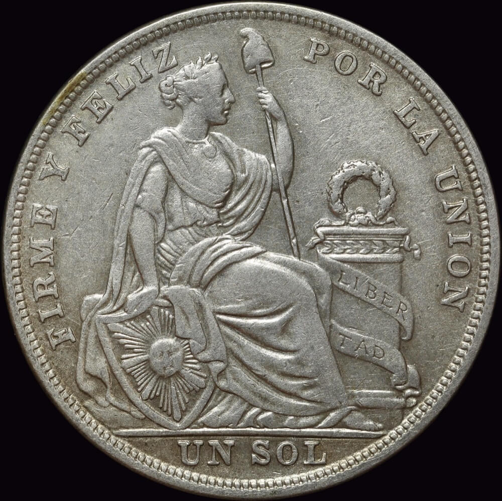 Peru 1923 Silver Sol KM# 218.1 about Unc product image