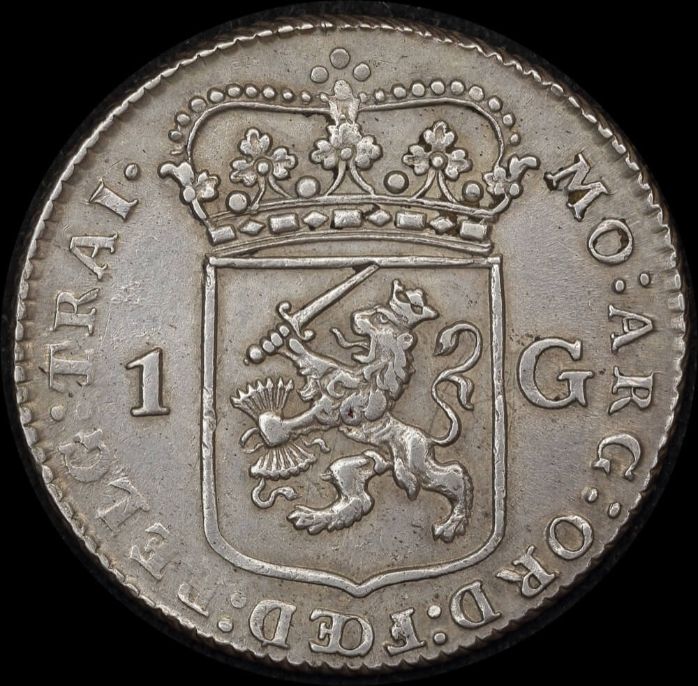 Netherlands (Utrecht) 1791 Silver Guilder KM#102.3 about EF