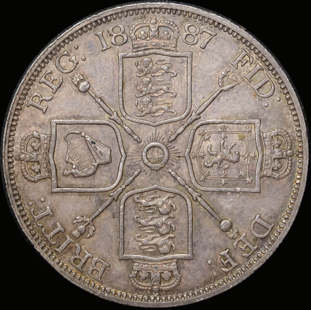 1887 Silver Double Florin Victoria Roman I S#3922 about Unc product image