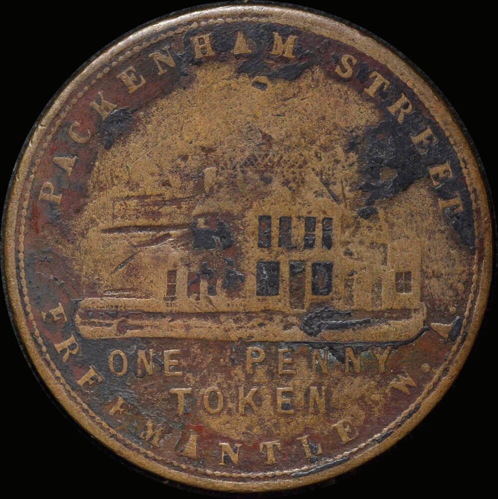 Henderson, John Copper Penny Token 1878 A# 222 Fine