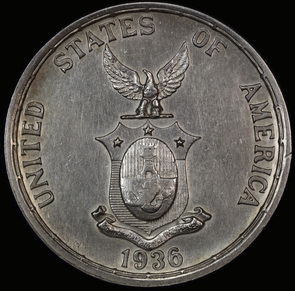 Philippines 1936 Silver 1 Peso KM# 177 Uncirculated product image