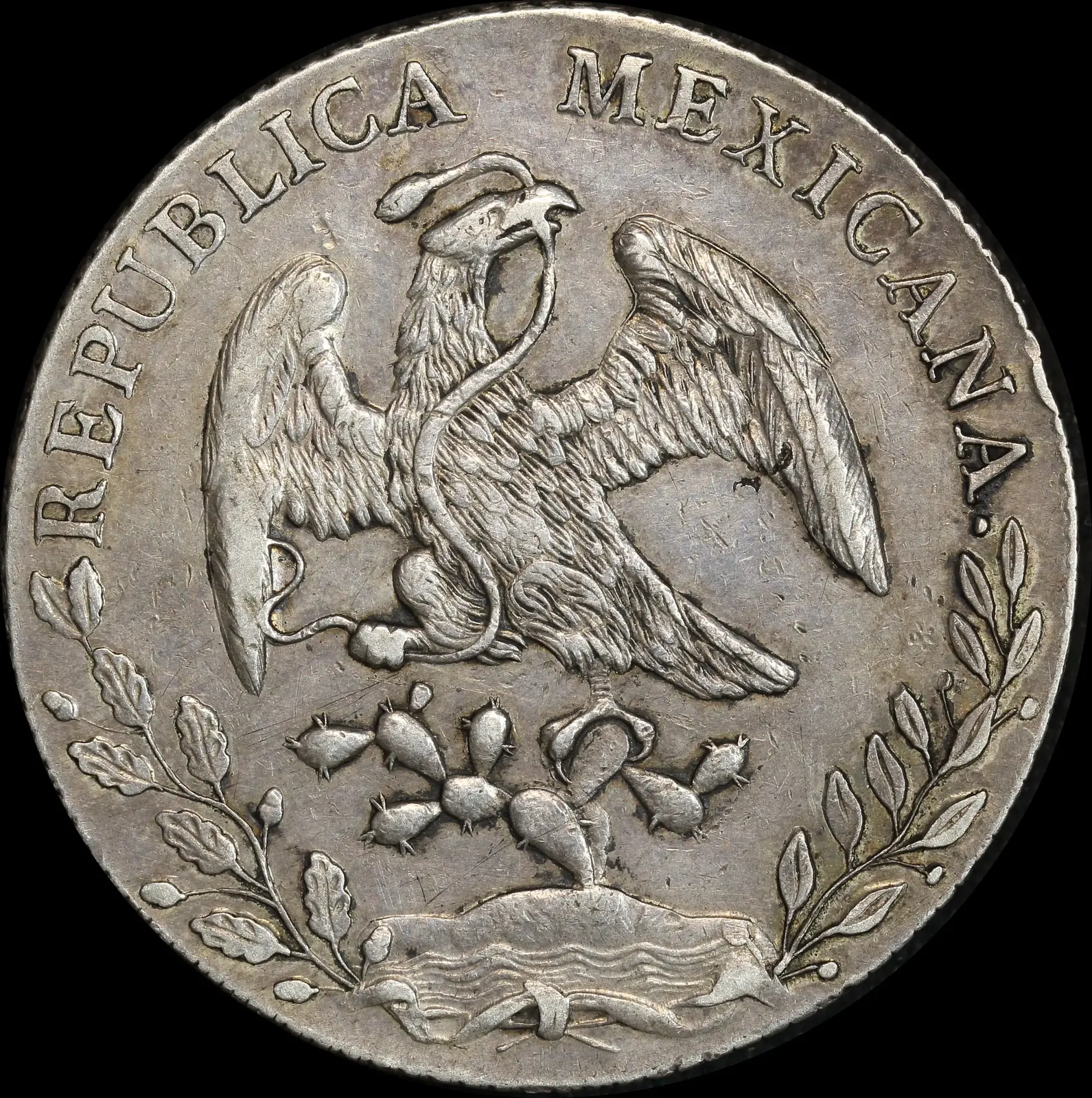 Mexico 1889 Silver 8 Reales KM# 377.1 good EF product image