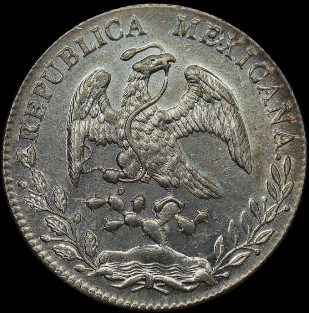 Mexico 1897-Go Silver 8 Reales KM# 377.8 PCGS MS61 product image
