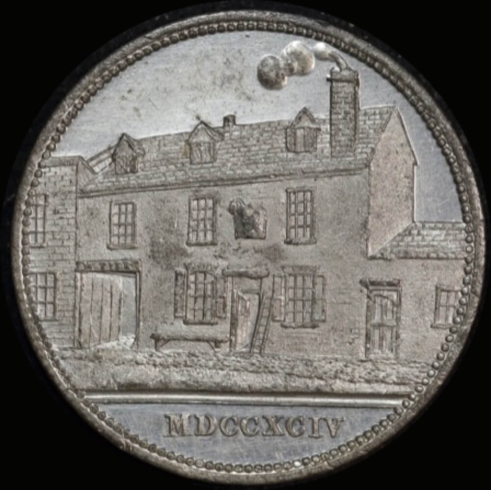 Buckinghamshire (Slough); W. Till's Red Lion Inn White Metal Proof Halfpenny Token 1794 A#  about FDC product image