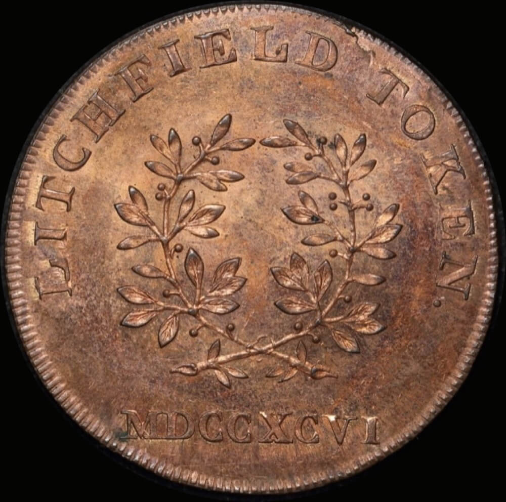 Staffordshire (Lichfield); Kempson Copper Halfpenny Token 1796 A# FDC product image
