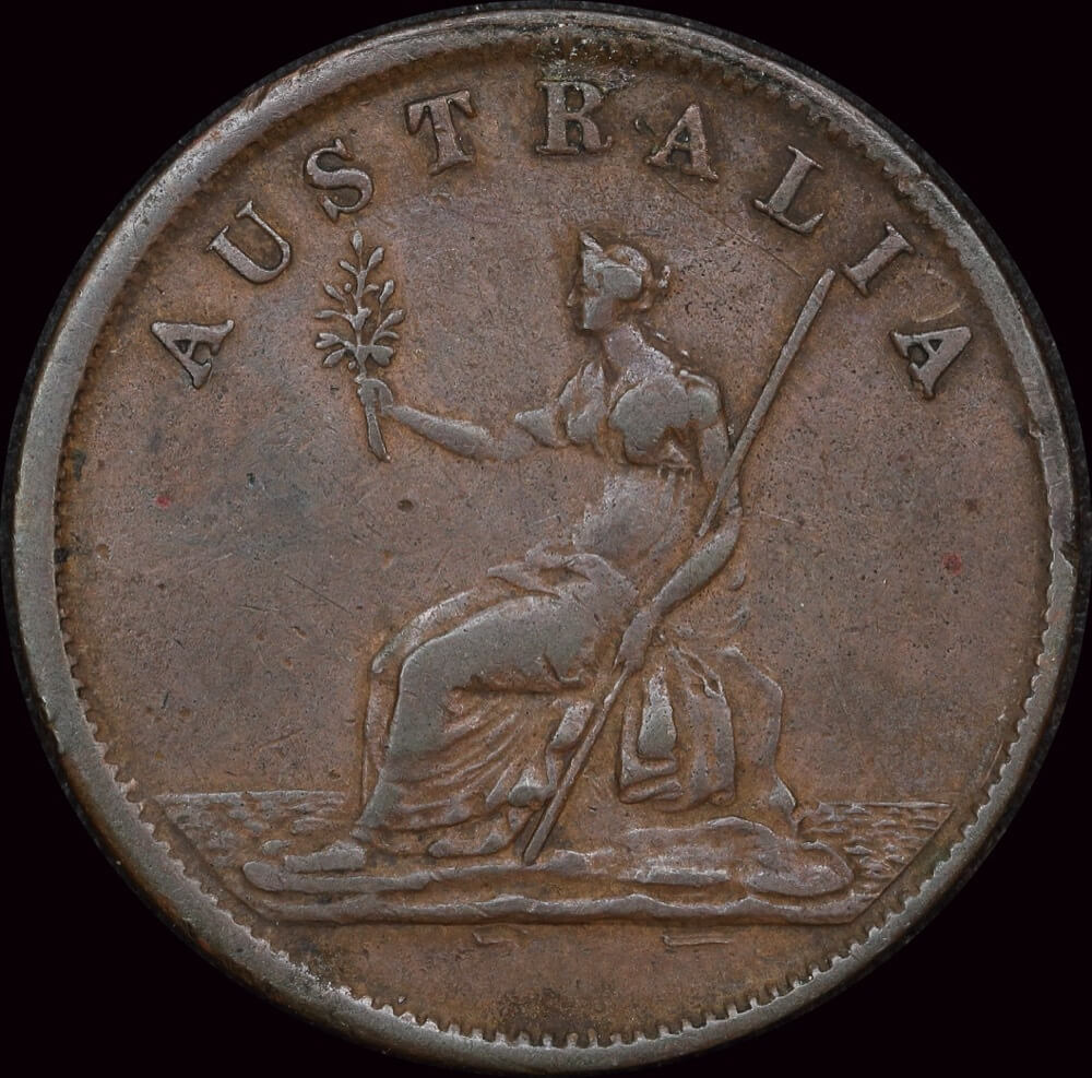 Taylor Copper Halfpenny Token 1854 A# 573 about VF