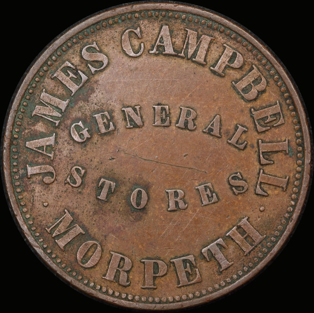 Campbell, James Copper Penny Token Undated A# 59 good VF