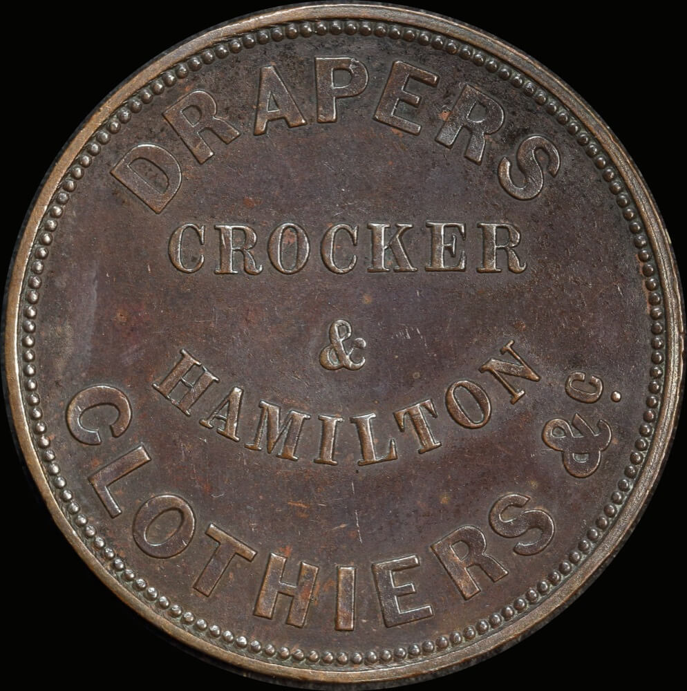Crocker & Hamilton Copper Penny Token Undated A# 82 good VF