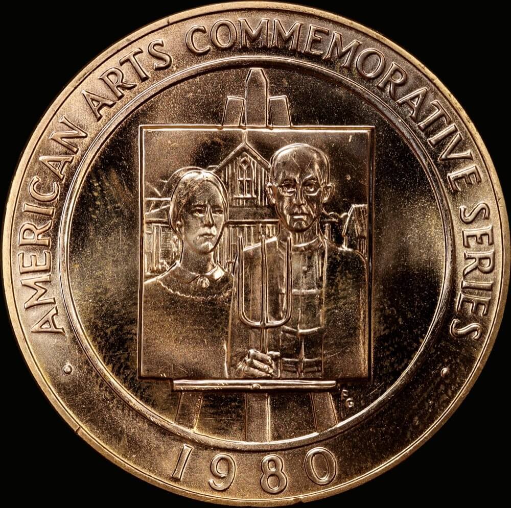 USA Gold Medallion 1980 American Arts - Grant Wood 1 ozt AGW product image