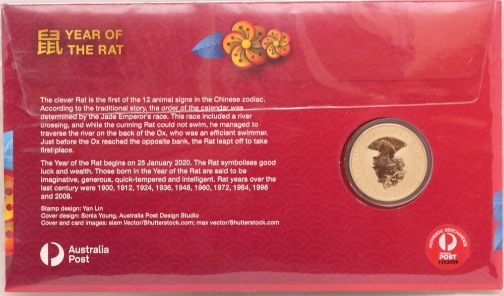 2020 Lunar Year of the Rat PNC ANDA Money Expo Gold Overprint product image