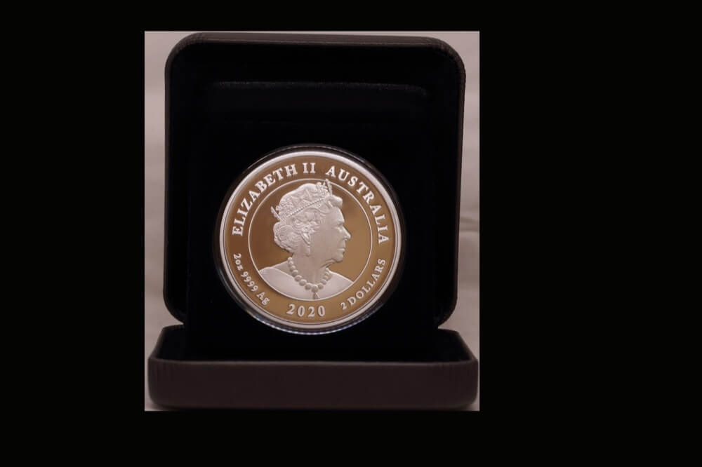 2020 Silver Lunar Two Ounce Coloured Proof Coin Mouse product image