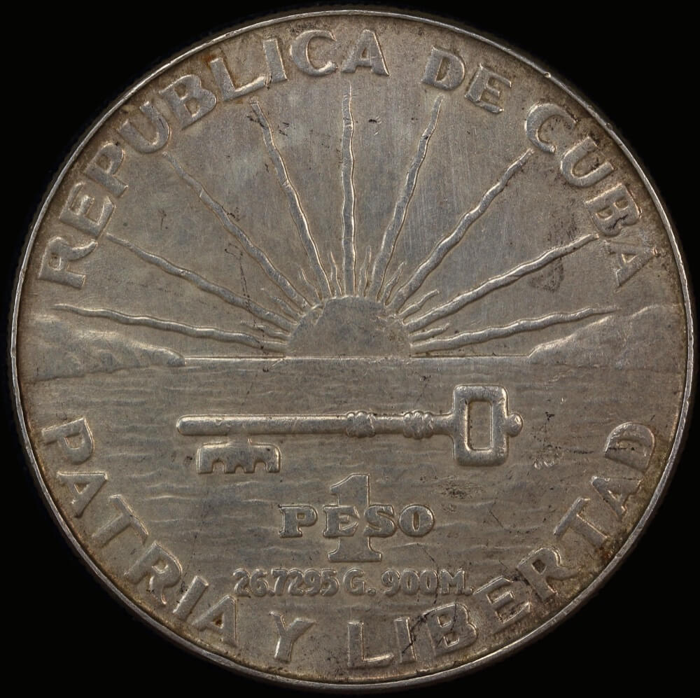 Cuba 1953 Silver 1 Peso KM# 29 about Unc product image