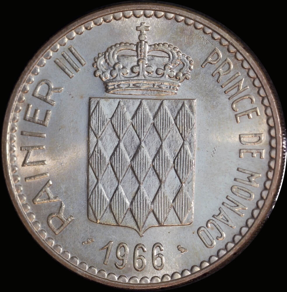Monaco 1966 Silver 10 Francs KM# 146 Uncirculated product image