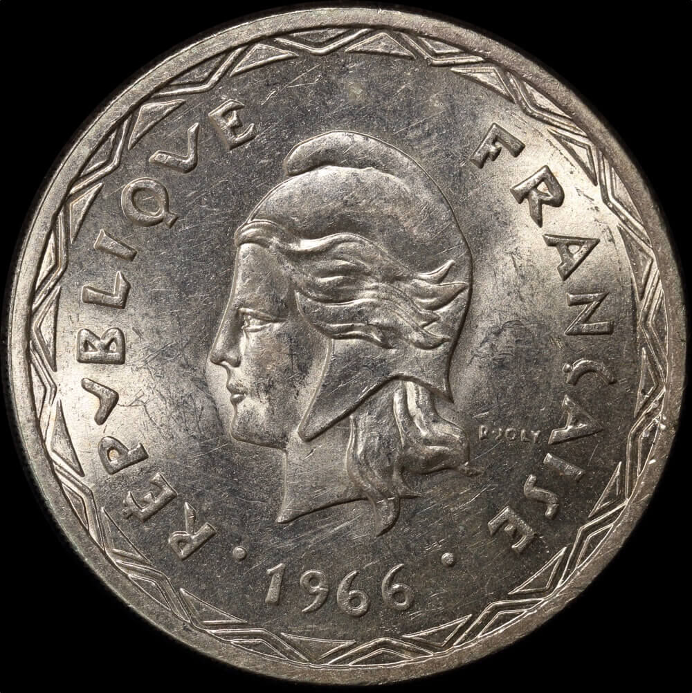 New Hebrides 1966 Silver 100 Francs KM# 1 Choice Uncirculated product image