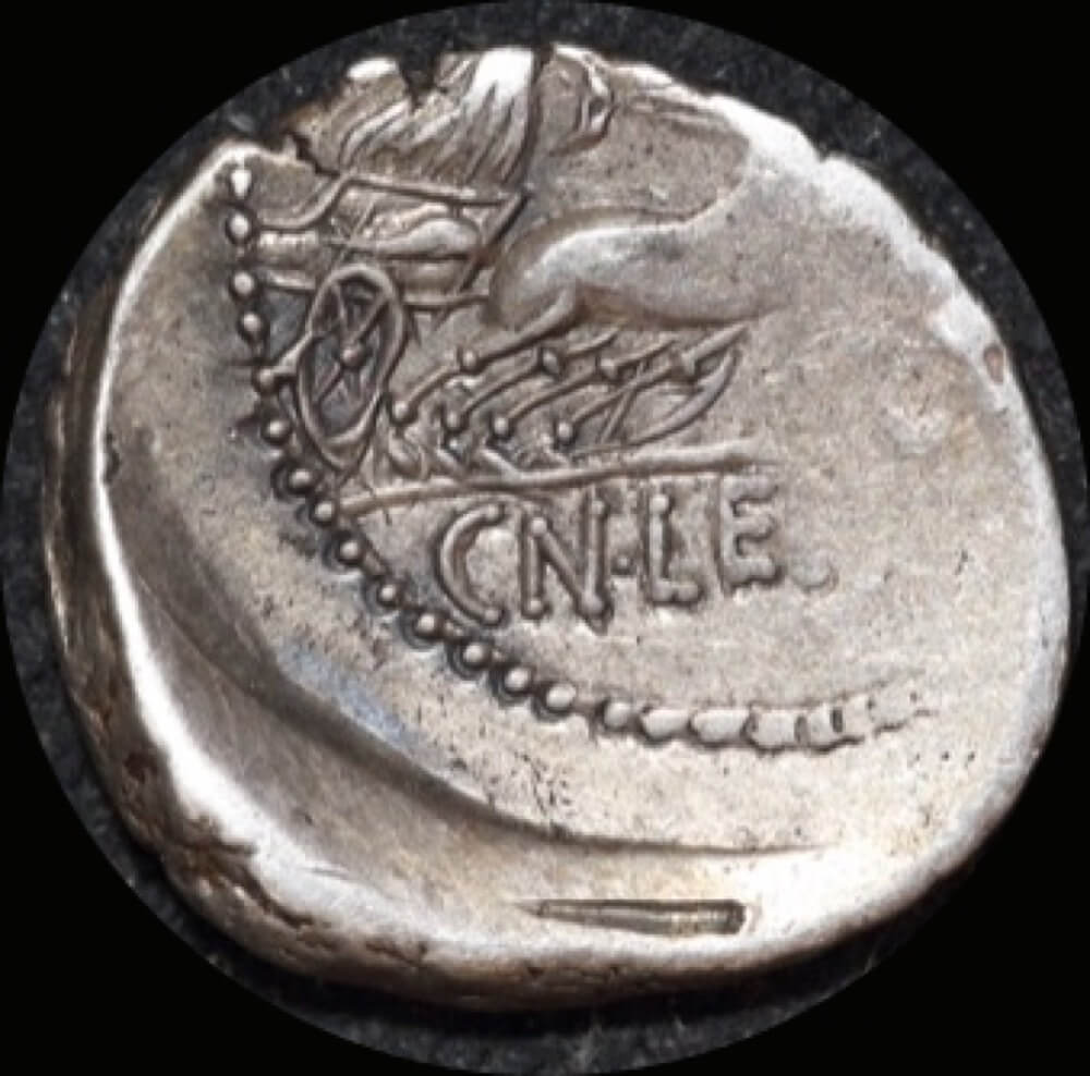 Ancient Rome (Republic) 88 BC Cn. Cornelius Lentulus Clodianus Silver Denarius Victory in biga RRC 345/1 Fine
