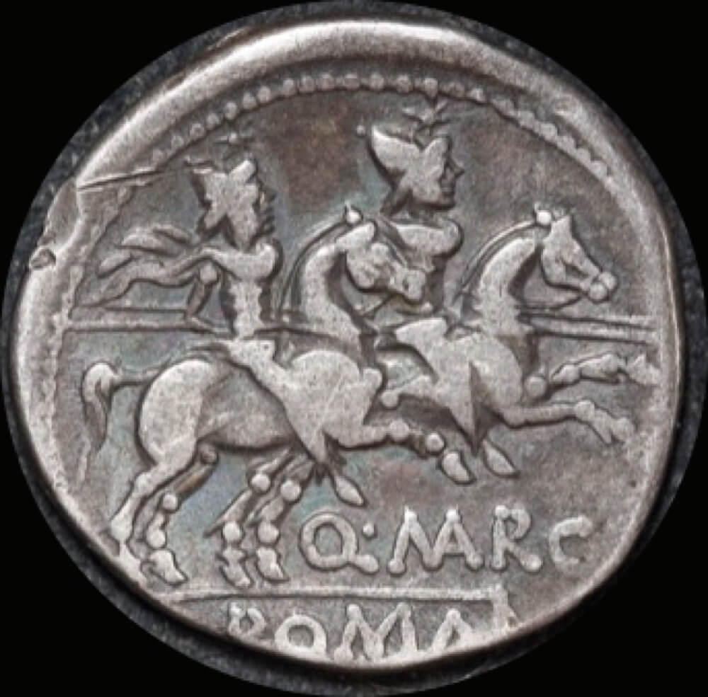 Ancient Rome (Republic) 148 BC Q. Marcius Libo Silver Denarius Dioscuri RRC 215/1 Very Fine