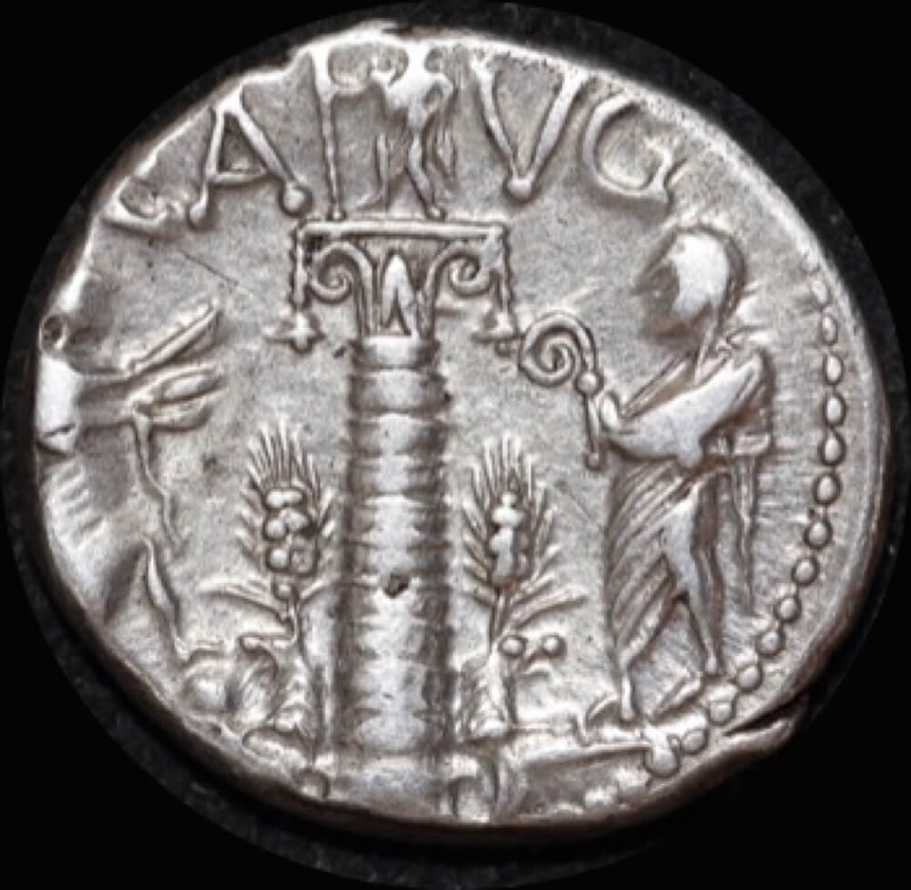 Ancient Rome (Republic) 135 B.C. C. Minucius Augurinus Silver Denarius Column RRC 242/1 good VF