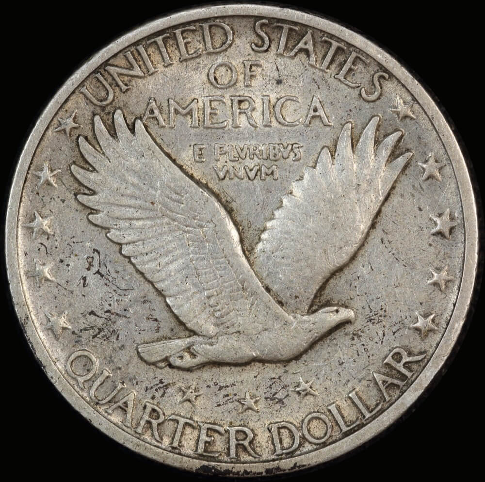USA 1918 Silver Standing Liberty Quarter EF product image