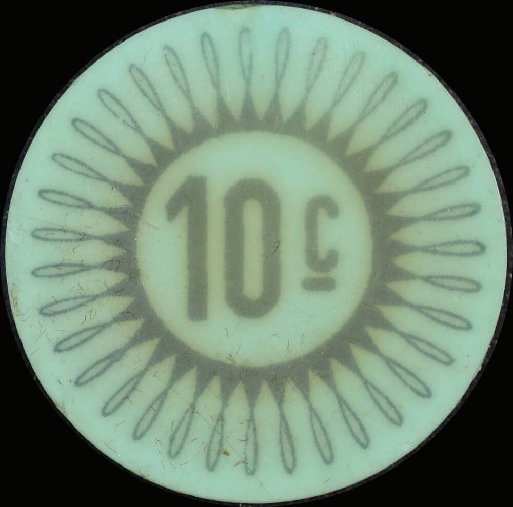 Keeling-Cocos Islands 1968 Plastic 10 Cent Token KM#Tn 10 Uncirculated product image