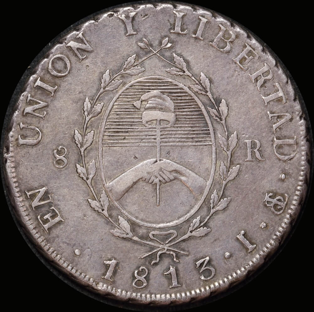 Argentina 1813 Silver 8 Reales KM# 5 good VF product image