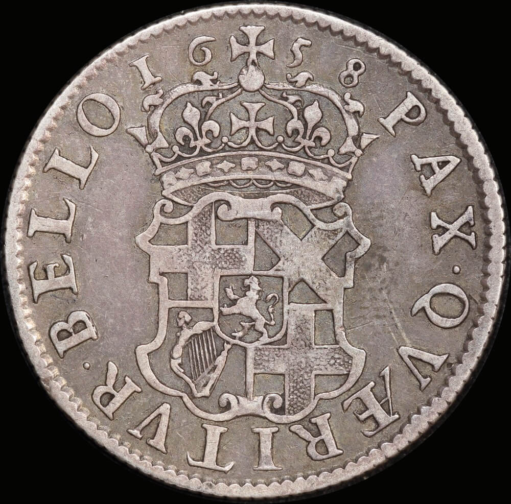 1658 Silver Shilling Oliver Cromwell S#3228 Fine