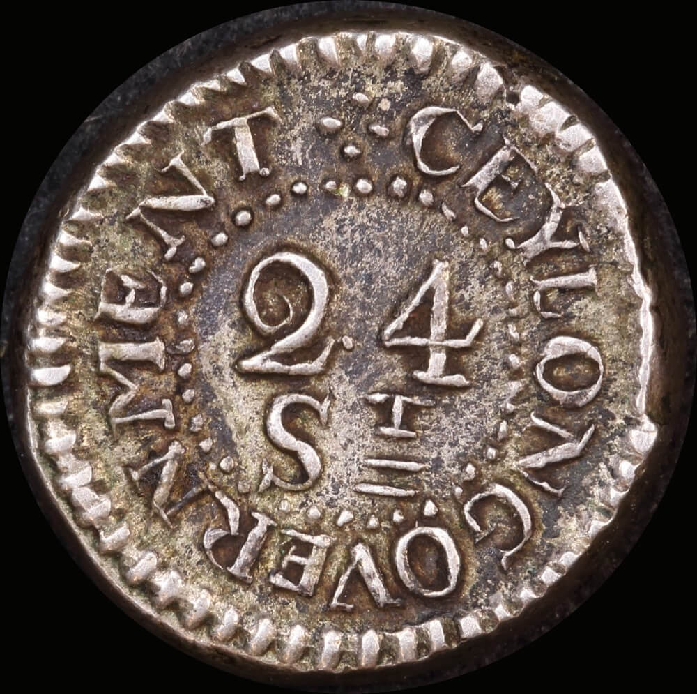 Ceylon 1804 Silver 24 Stuivers KM# 76 Very Fine product image