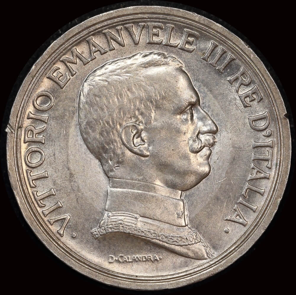 Italy 1917 Silver 2 Lire KM# 55 Uncirculated product image