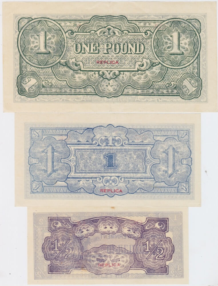 Set of 3 Contemporary Replica JIM (Oceania) Notes good EF product image