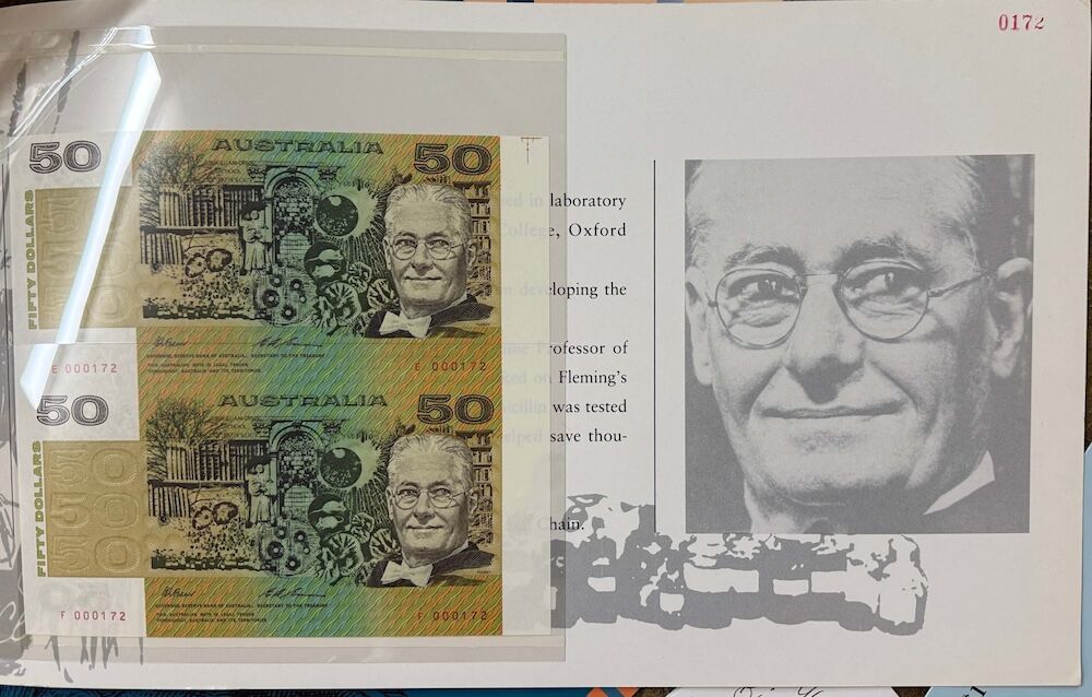 1994 Fifty Dollar Uncut Vertical Pair Red Serials product image