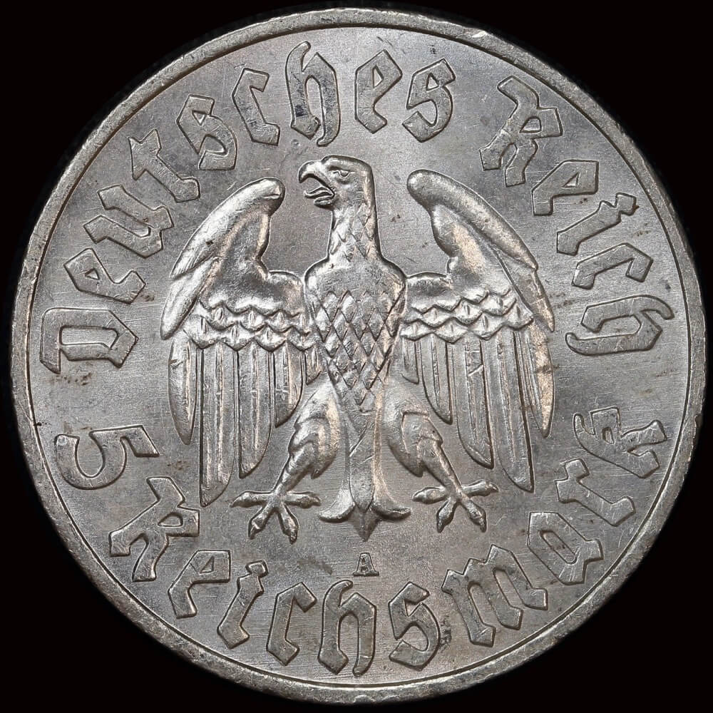 Germany (Third Reich) 1933-A Silver 5 Reichsmark KM# 80 Uncirculated product image