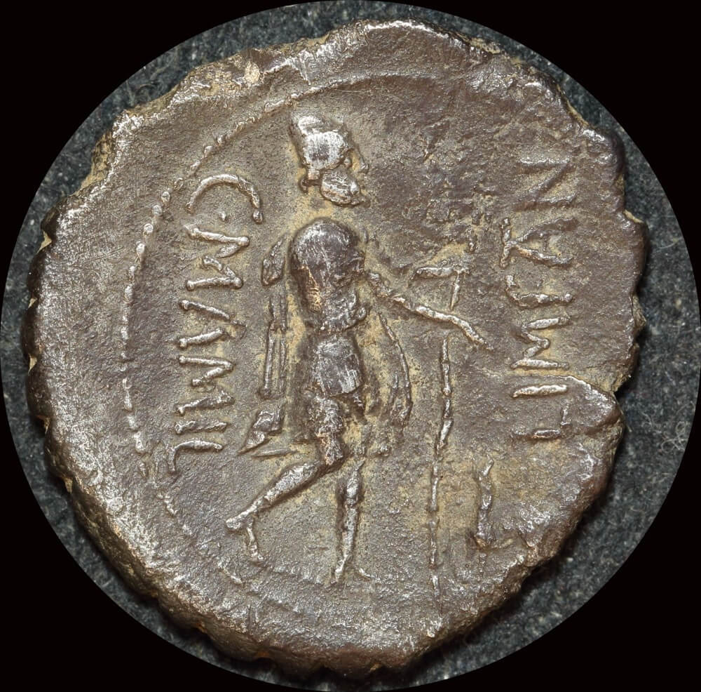 Ancient Rome (Republican) 82 BC C. Mamilius Limetanus Silver Denarius Serratus Mercury RRC 362/1 good VF