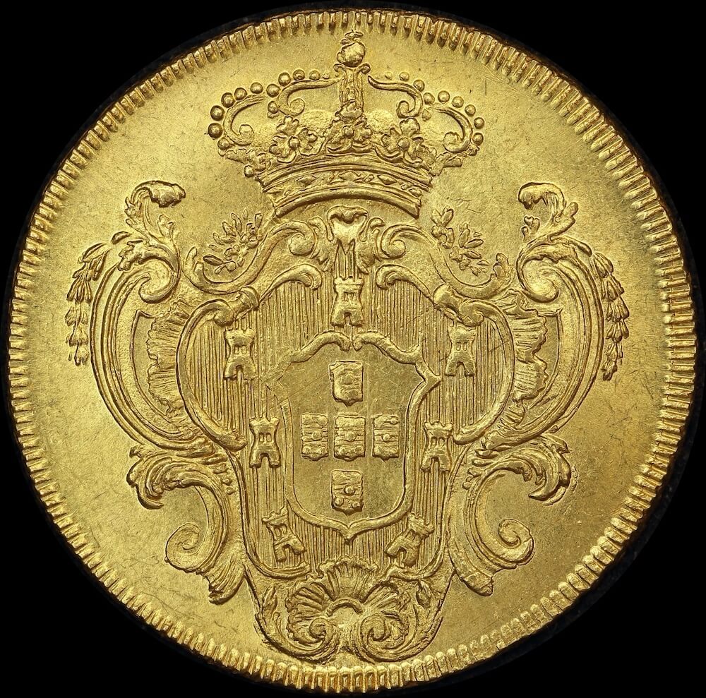 Brazil (Rio de Janeiro) Gold 6400 Reis 1786-R KM#199.2 Uncirculated