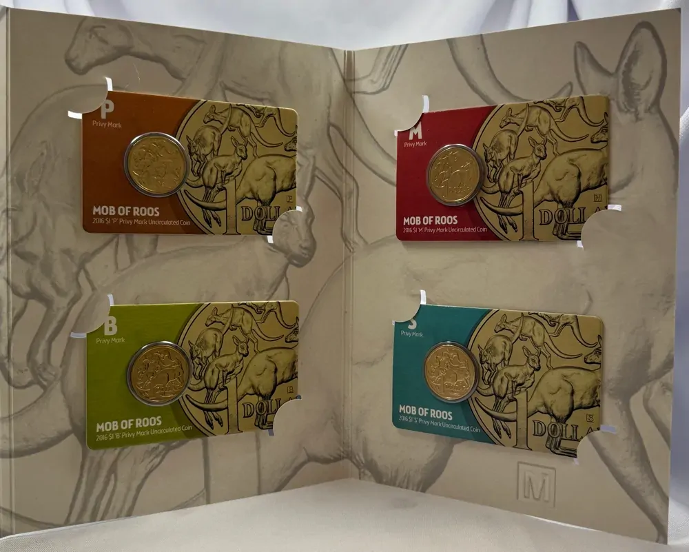 2016 1 Dollar 4 Coin Set ANDA Money Expo Privy Marks