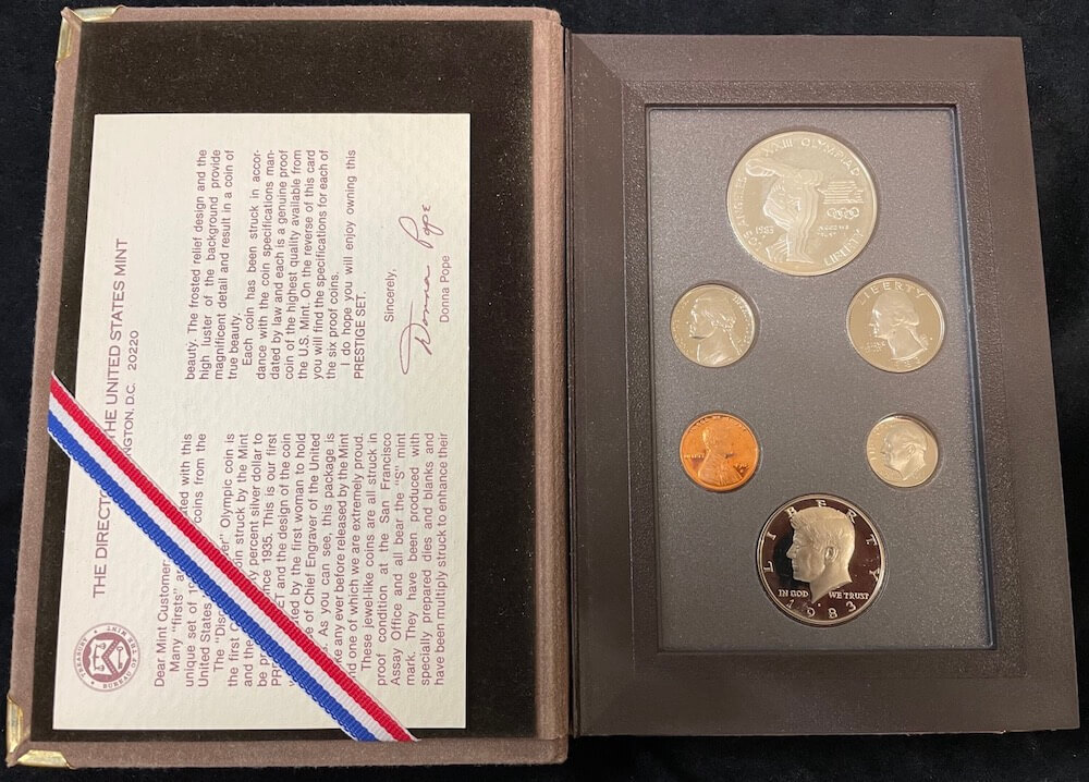 USA 1983 Silver Prestige Proof Coin Set Los Angeles Summer Olympics product image