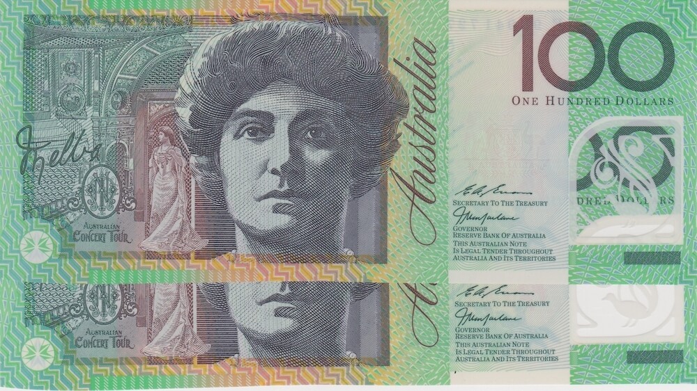 1998 $100 Note Consecutive Pair Macfarlane/Evans CF98 First Prefix R618aL Uncirculated