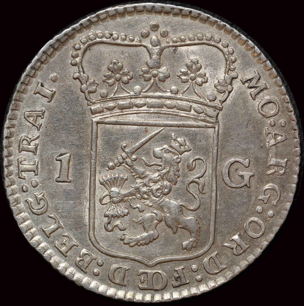 Netherlands (Utrecht) Silver Guilder 1794 Delm# 1182 good VF product image