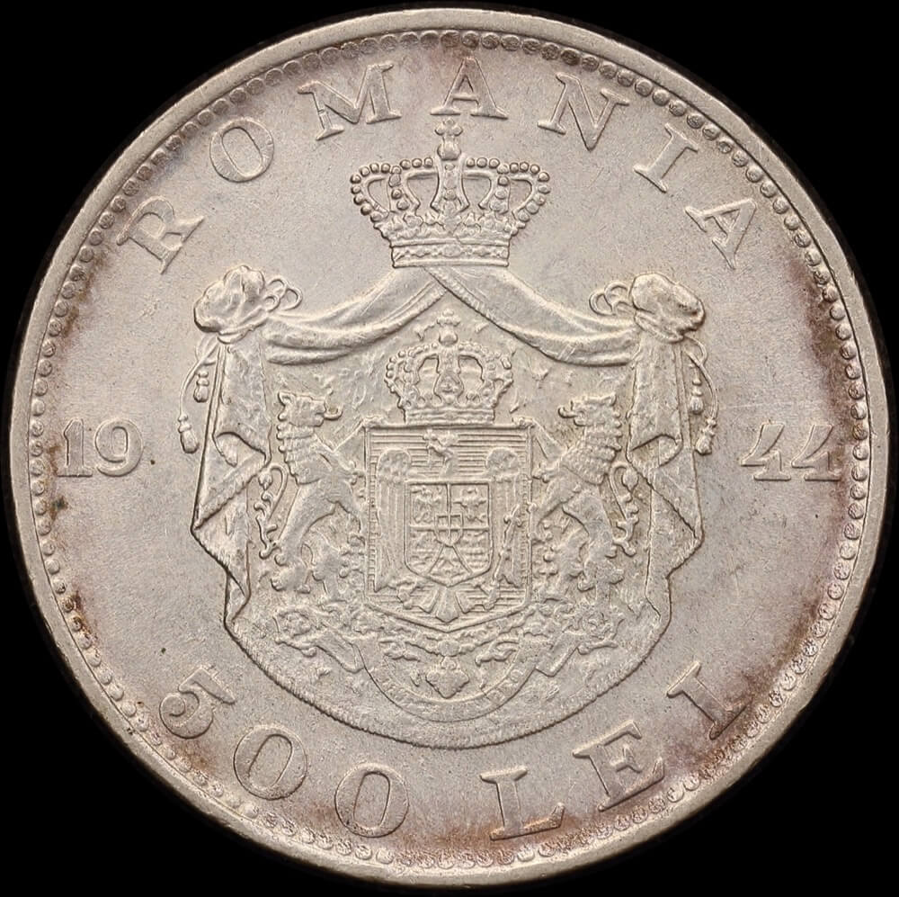 Romania 1944 Silver 500 Lei KM# 65 Choice Uncirculated product image