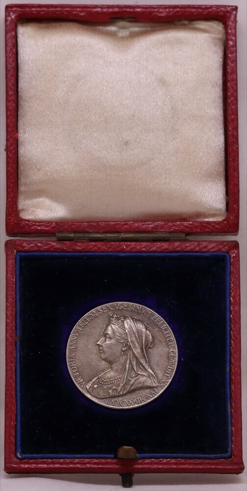 Great Britain 1897 Queen Victoria Silver Diamond Jubilee Medallion 26mm in Presentation Case of Issue