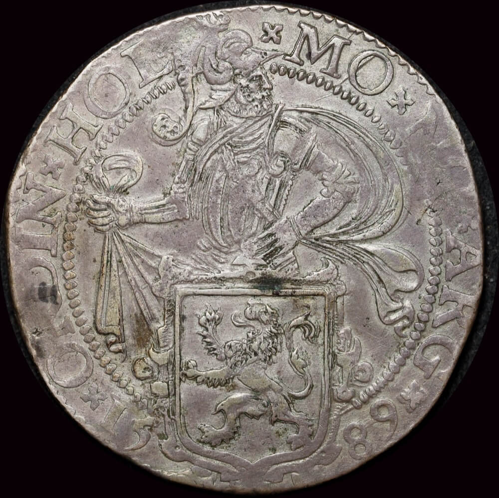 Spanish Netherlands (Holland) 1589 Silver Leeuwendaalder KM#Delm 831 Very Fine product image
