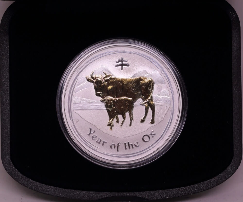 2009 Silver Lunar One Ounce Gilded Specimen Year of the Ox product image