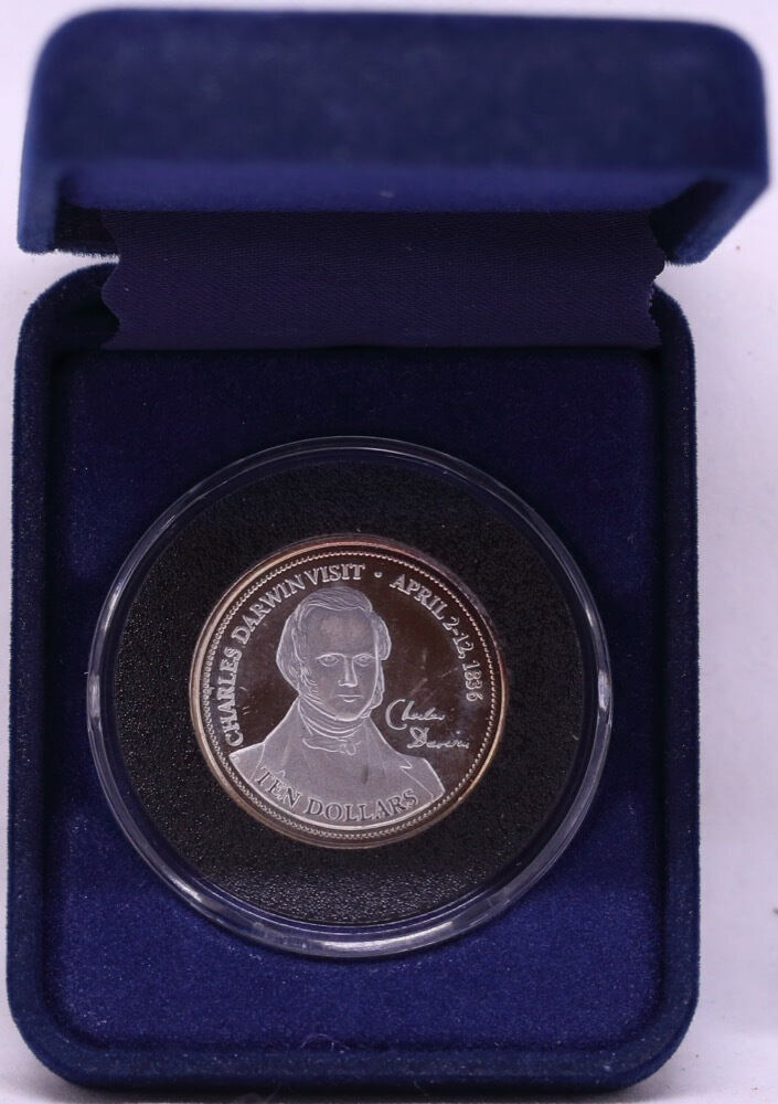 Keeling Cocos Islands 2003 Silver 10 Dollar Proof KM# X8 Missing Legend Error product image