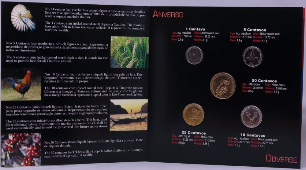 Timor Leste 2004 Uncirculated Mint Coin Set KM# MS1 Uncirculated product image