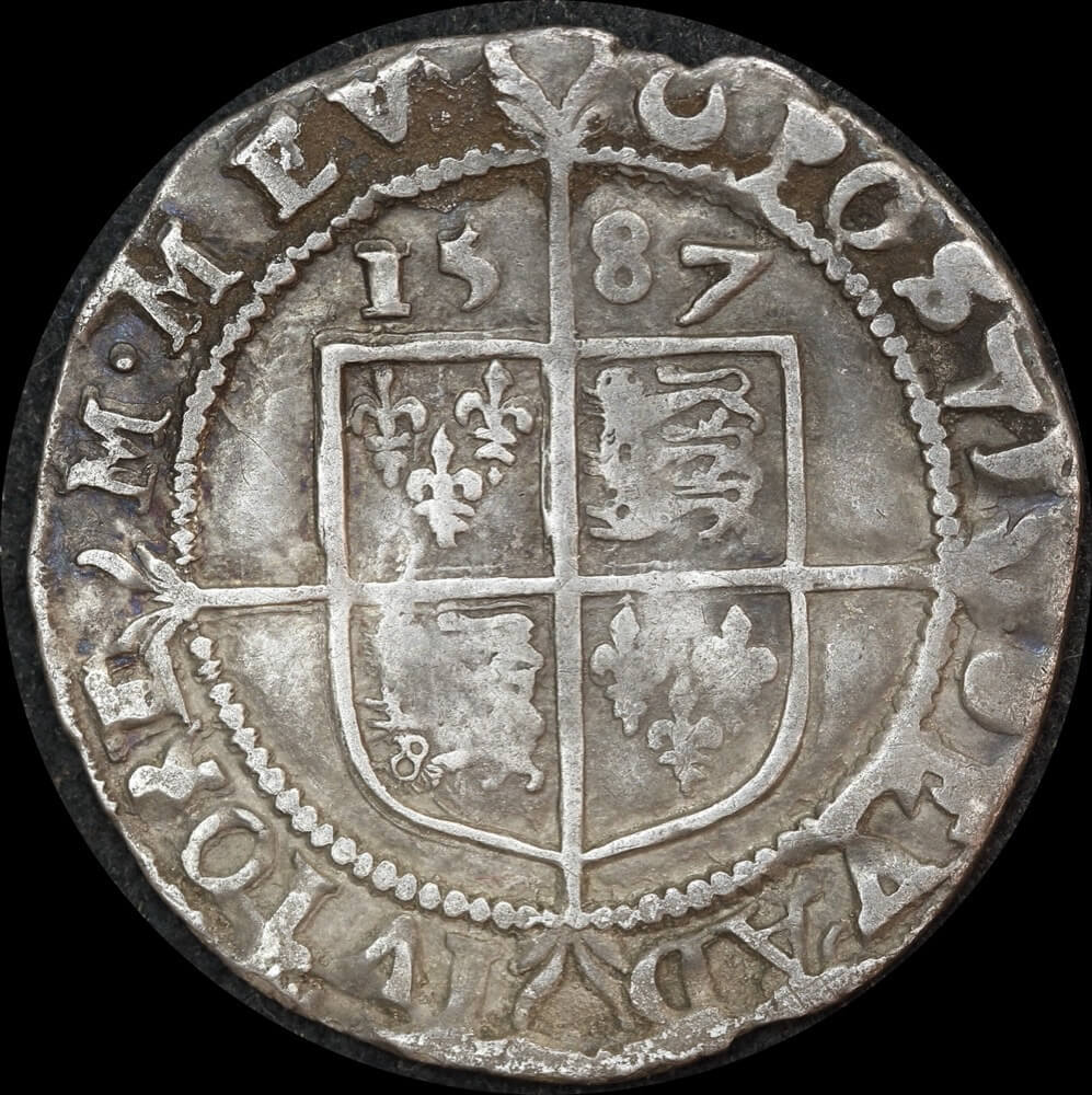 1587 Silver Sixpence Elizabeth I S#2578a good Fine